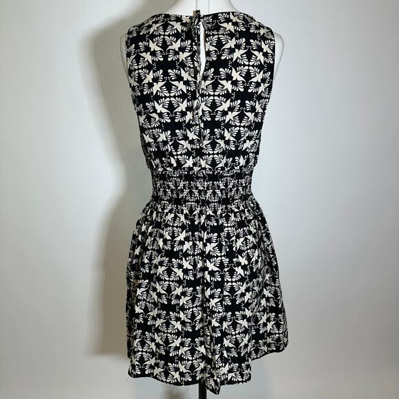 NWT Universal Thread Black/Cream Floral Smocked Waist Sundress Womens Size Small - Picture 7 of 12